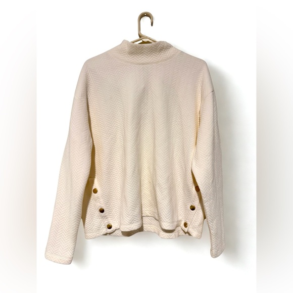 JCREW Herringbone mockneck sweatshirt NWT XL - Picture 6 of 6